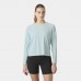 HH Women's Shine Solen Long Sleeve Crew UV50 Barely Blue 